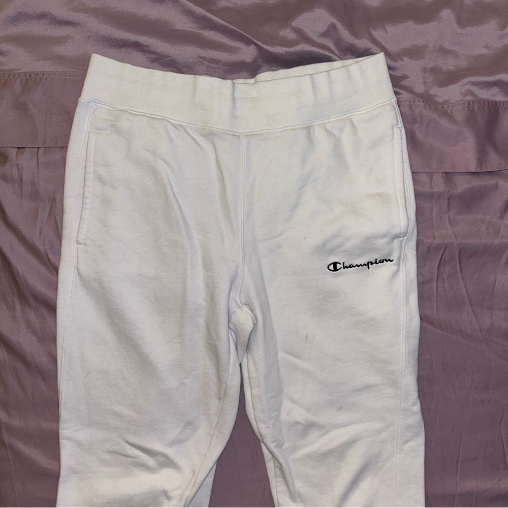 White champion joggers